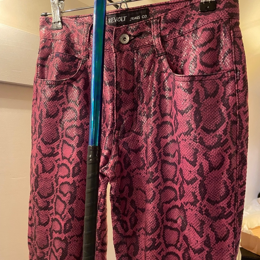 Purple faux snake skin pants! Revolt Jeans Size 5/6